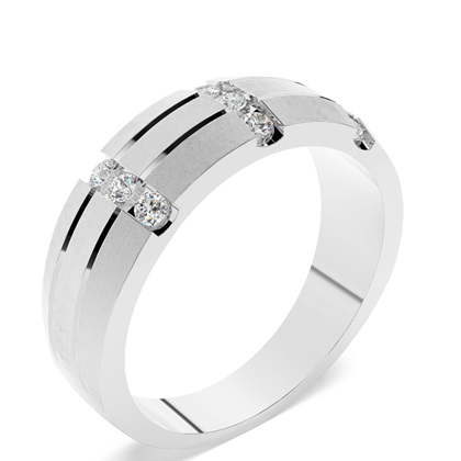 White Gold Men's Diamond Wedding Band