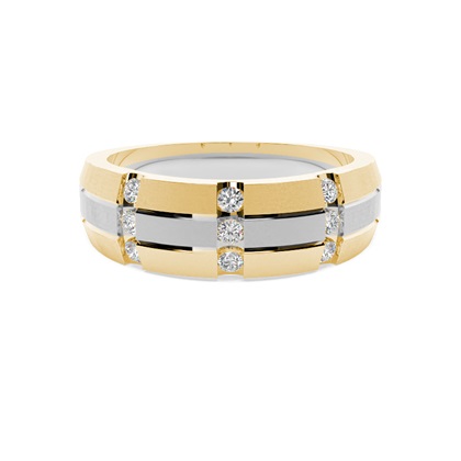 Men's Yellow Gold Diamond Wedding Rings