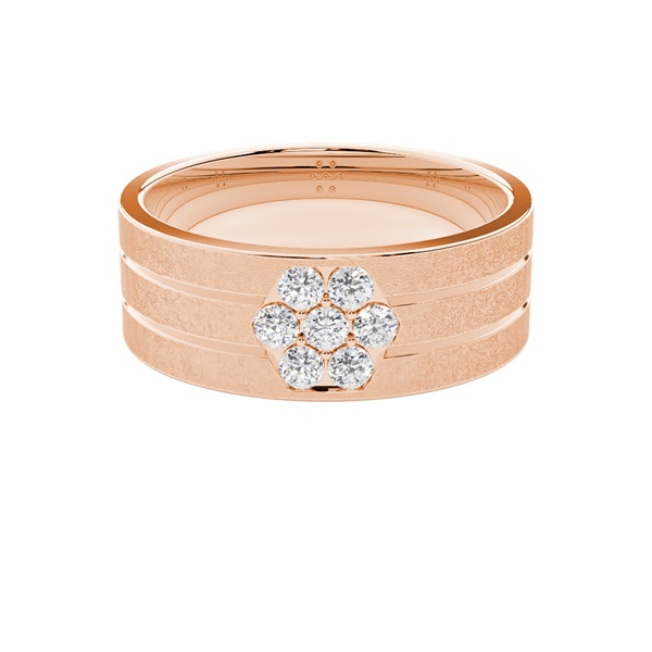 Men's Matte Finish Diamond Accented Ring
