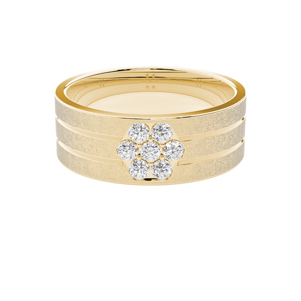 Men's Matte Finish Diamond Accented Ring