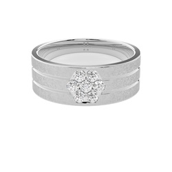 Herrenring mit mattem Finish und Diamantbesatz