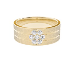 Men's Matte Finish Diamond Accented Ring