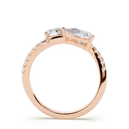 Toi Et Moi Bypass Diamant-Verlobungsring