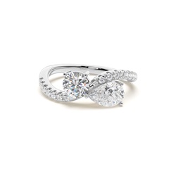 Toi Et Moi Bypass Diamond Engagement Ring