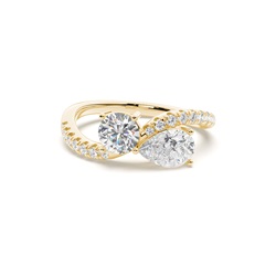 Toi Et Moi Bypass Diamond Engagement Ring