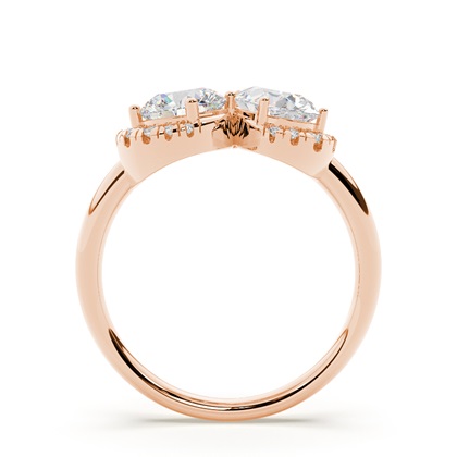 Toi Et Moi Diamant-Halo-Verlobungsring