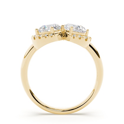 Toi Et Moi Diamant-Halo-Verlobungsring