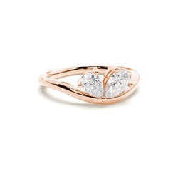 Toi Et Moi Sweetheart Diamond Engagement Ring
