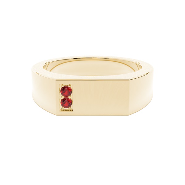 Men's Signet Ring With Ruby Gemstone