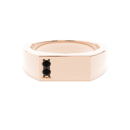 Black Diamond Men's Signet Ring