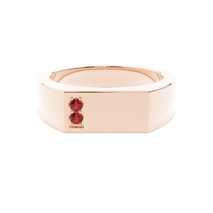 Men's Signet Ring With Ruby Gemstone