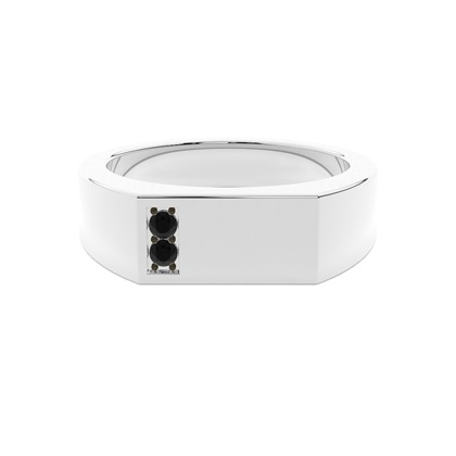Black Diamond Men's Signet Ring
