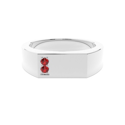 Men's Signet Ring With Ruby Gemstone