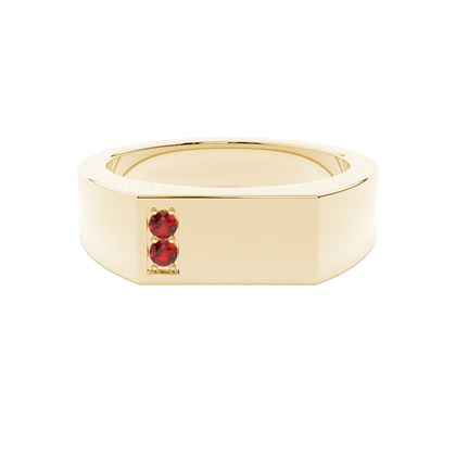 Men's Signet Ring With Ruby Gemstone