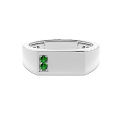 Men's Signet Ring With Emerald Gemstone