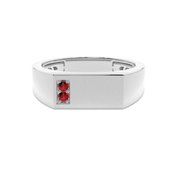 Men's Signet Ring With Ruby Gemstone