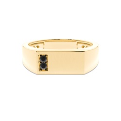 Black Diamond Men's Signet Ring