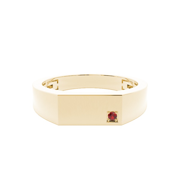 Men's Signet Ring With Ruby Gemstone