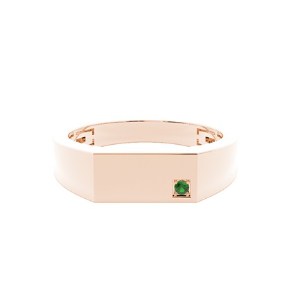 Men's Signet Ring With Emerald Gemstone