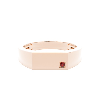 Men's Signet Ring With Ruby Gemstone