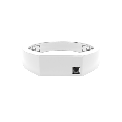 Black Diamond Men's Signet Ring