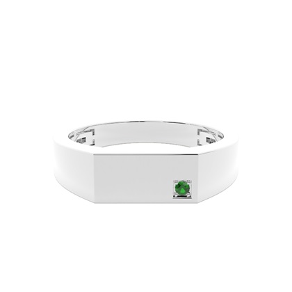 Men's Signet Ring With Emerald Gemstone