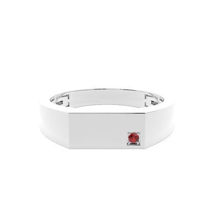 Men's Signet Ring With Ruby Gemstone