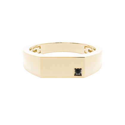 Black Diamond Men's Signet Ring