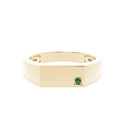 Men's Signet Ring With Emerald Gemstone