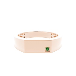 Men's Signet Ring With Emerald Gemstone