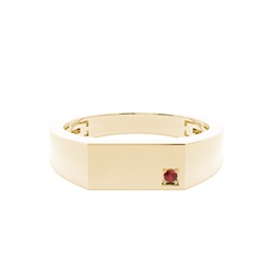 Men's Signet Ring With Ruby Gemstone