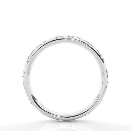 Gravierter Trauring mit Diamantbesatz