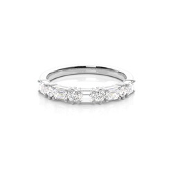 Baguette Und Runder Diamant Ehering