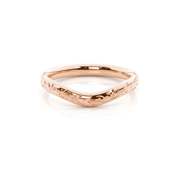 Engraved Vintage Curved Wedding Band