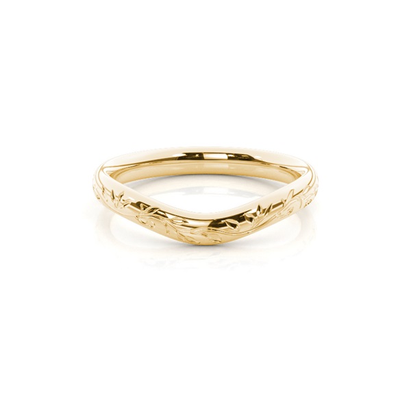Engraved Vintage Curved Wedding Band