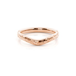 Engraved Vintage Curved Wedding Band