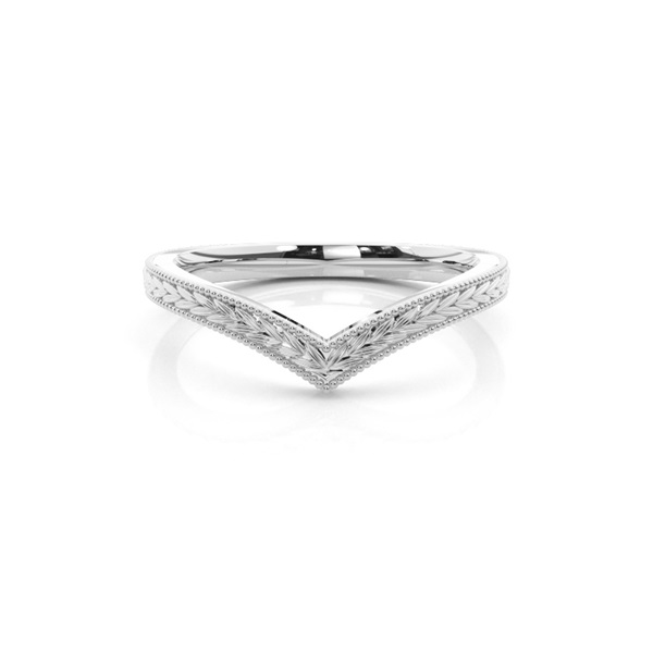 Chevron Shaped Vintage Wedding Band