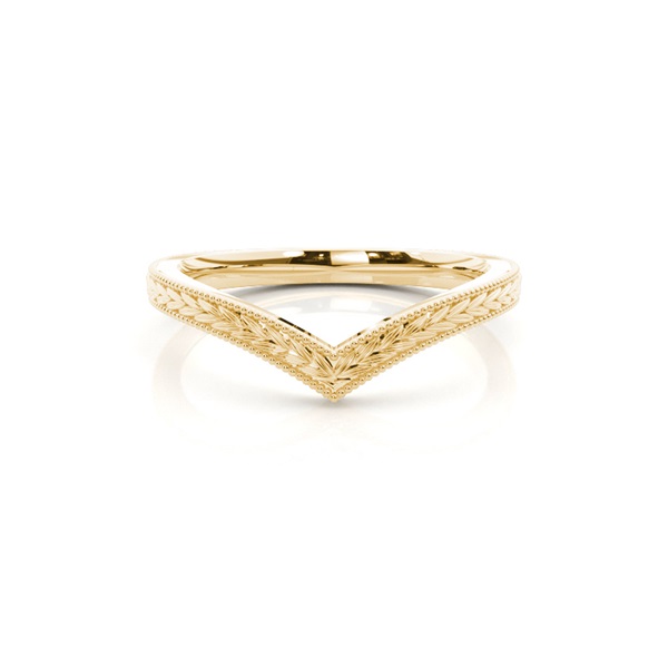 Chevron Shaped Vintage Wedding Band