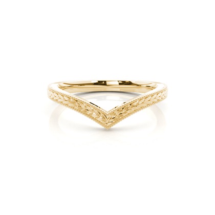Chevron Shaped Vintage Wedding Band