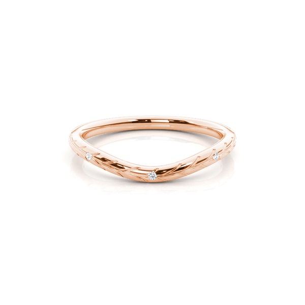 Vintage Diamond Studded Shaped Wedding Band