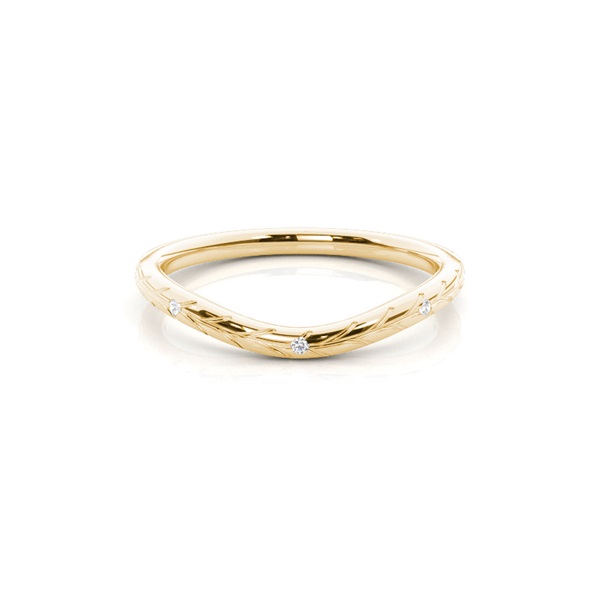 Vintage Diamond Studded Shaped Wedding Band