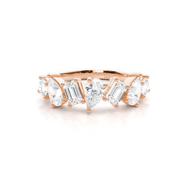 Prong-Set Multishape Diamond Wedding Ring