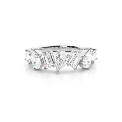 Prong-Set Multishape Diamond Wedding Ring