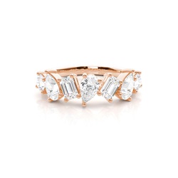 Prong-Set Multishape Diamond Wedding Ring