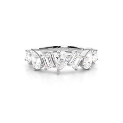 Prong-Set Multishape Diamond Wedding Ring