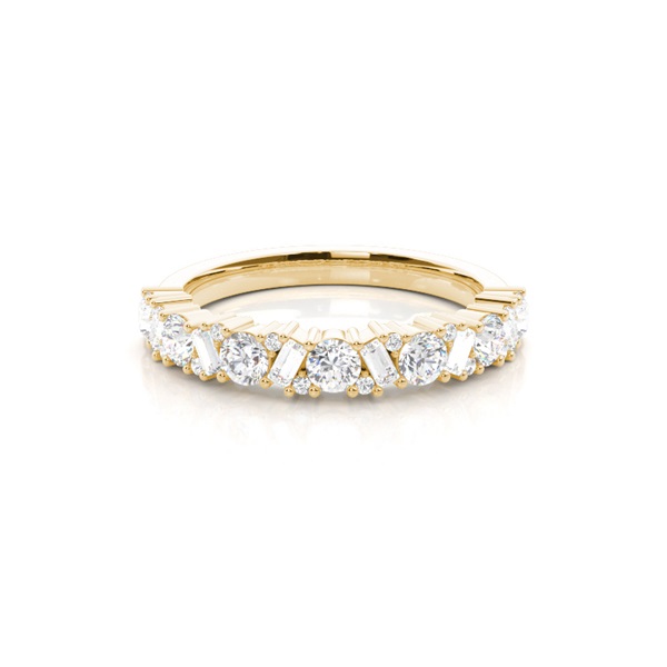Baguette And Round Diamond Wedding Band