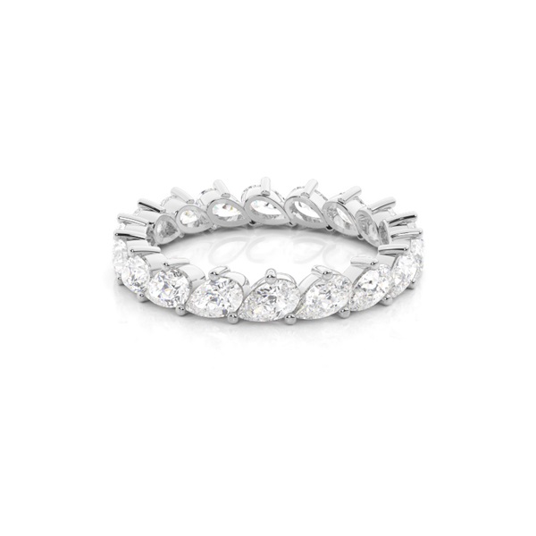 Scalloped Pear-Shaped Diamond Full Eternity Ring