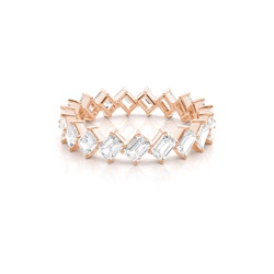 Scalloped Emerald-Shaped Diamond Full Eternity Ring