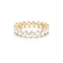 Scalloped Emerald-Shaped Diamond Full Eternity Ring