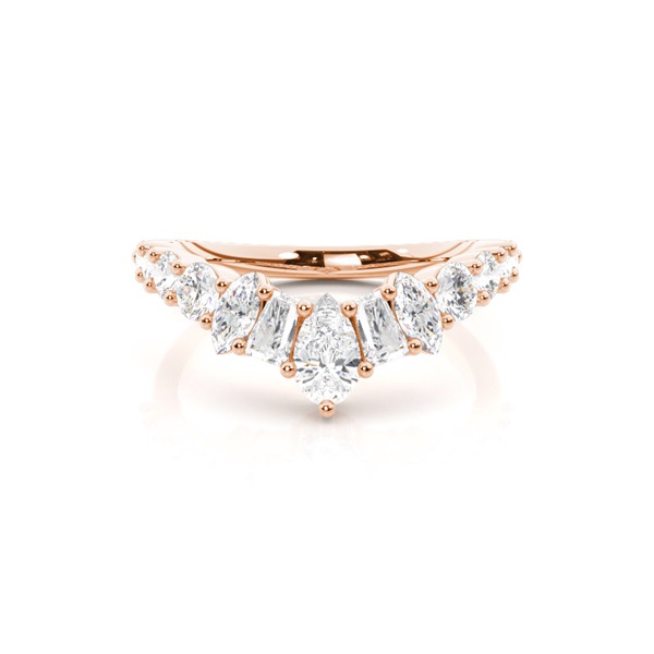 Multishape Diamond Contoured Wedding Ring